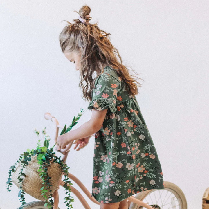 Souris Mini Green Floral Dress