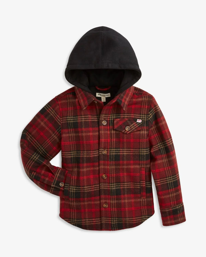 Appaman Glen Flannel Hoodie - Red & Black Plaid