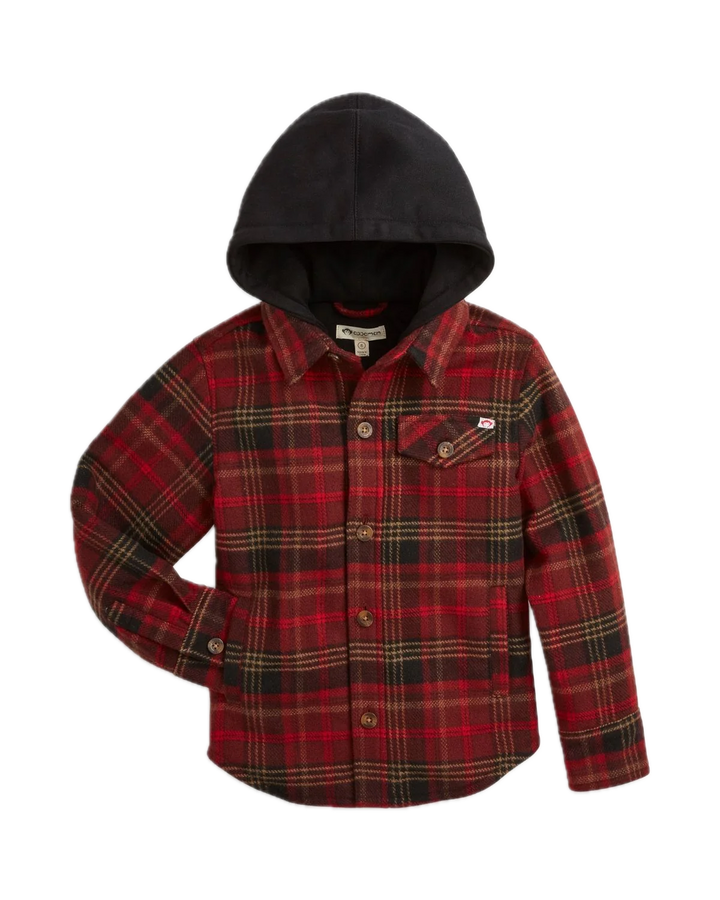 Appaman Glen Flannel Hoodie - Red & Black Plaid