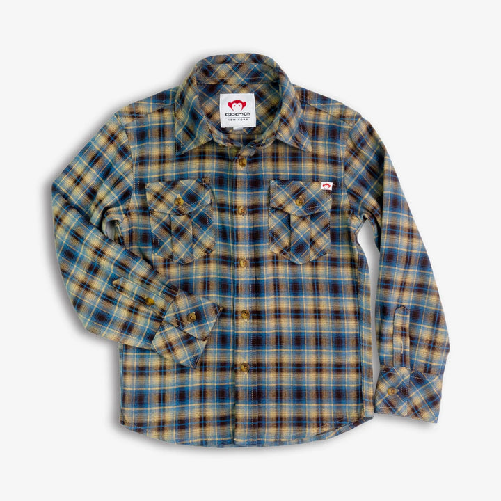 Appaman Flannel Shirt - Chocolate/Blue Plaid