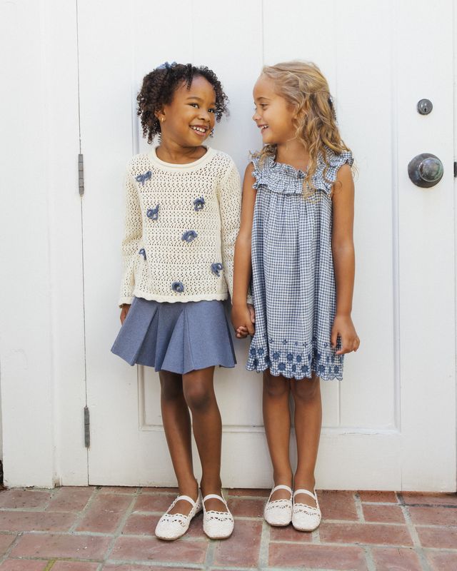 Rylee + Cru Crochet Knit Pullover - Bows