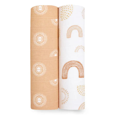 Aden + Anais Boutique 100% Cotton Muslin Swaddle Blanket 2 Pack - Keep Rising