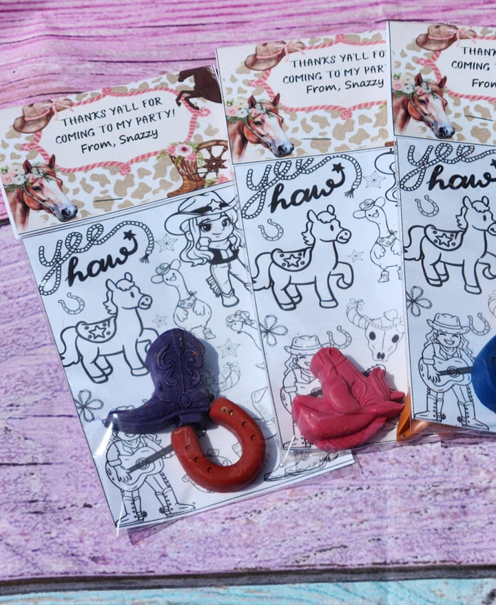 Snazzy Crayons Cowgirl Crayon Coloring Kit Western Birthday Party Favor