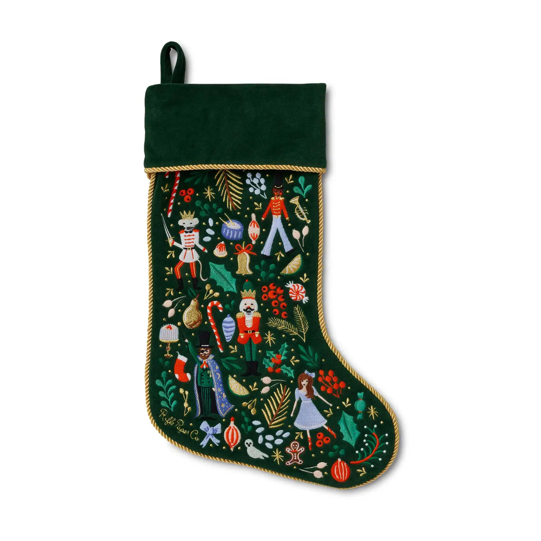 Rifle Paper Co Embroidered Stocking - Nutcracker