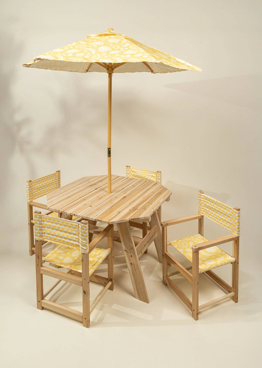 Coco Village Kids’ Patio Set 4 Chairs and Parasol – Summer Fruits