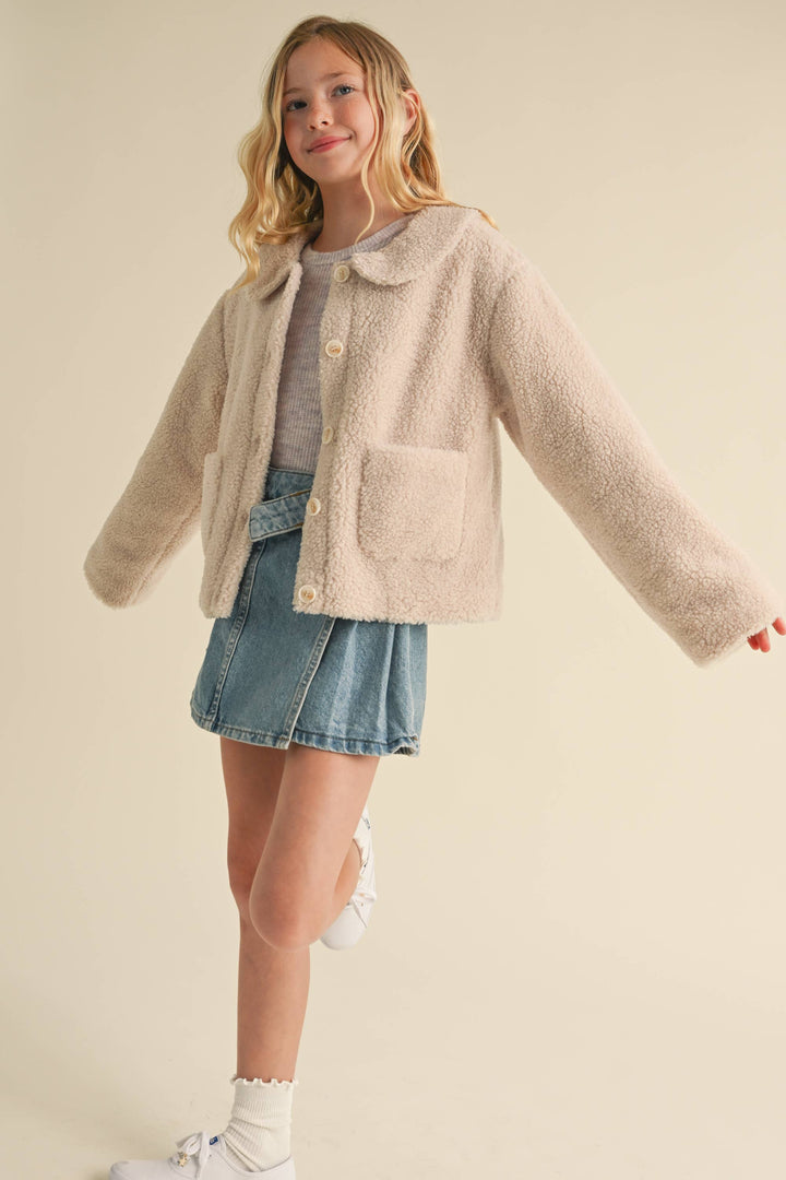 Heart And Arrow Sherpa Peter Pan Collar Jacket
