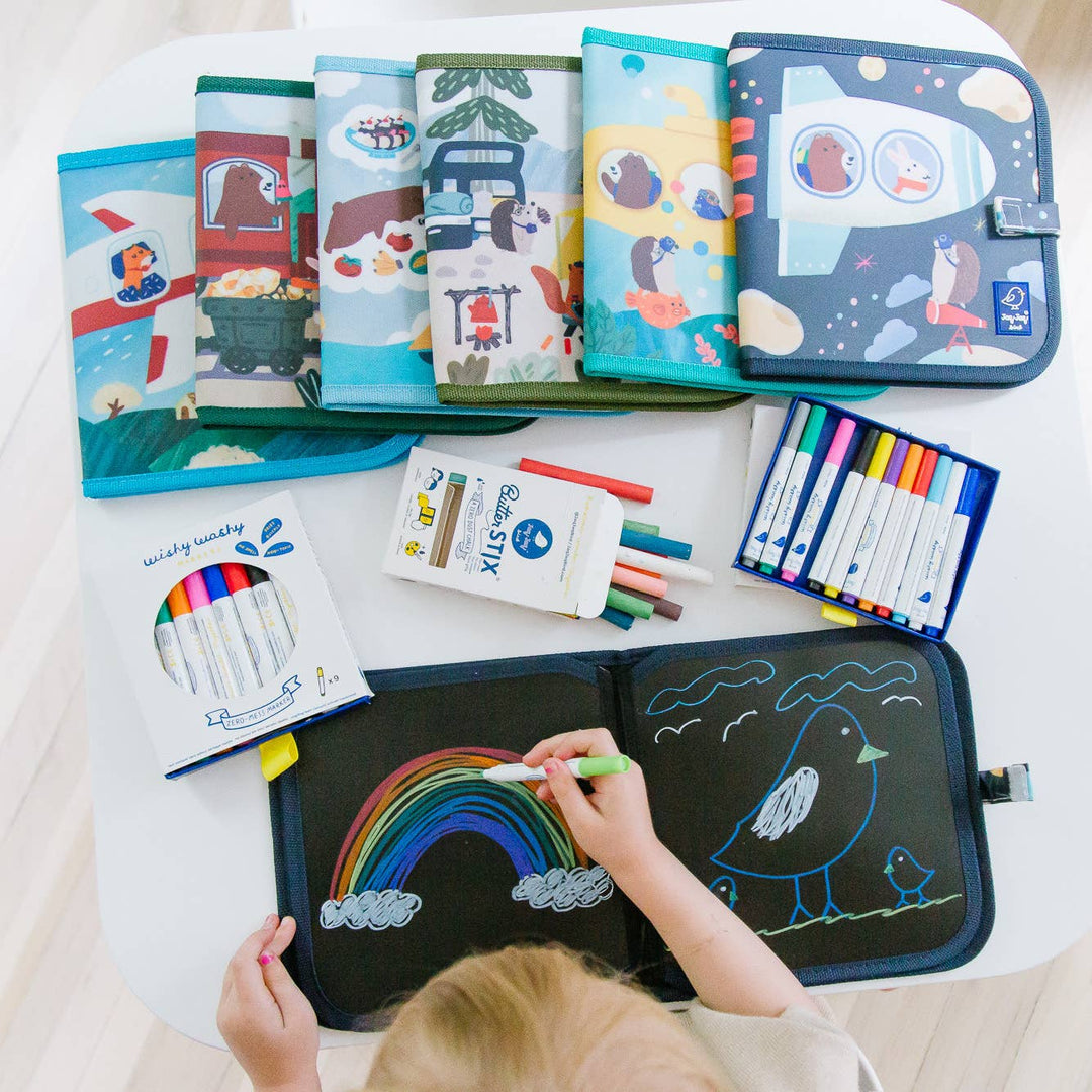 Jaq Jaq Bird Airplanes Activity Wipe Dry Book