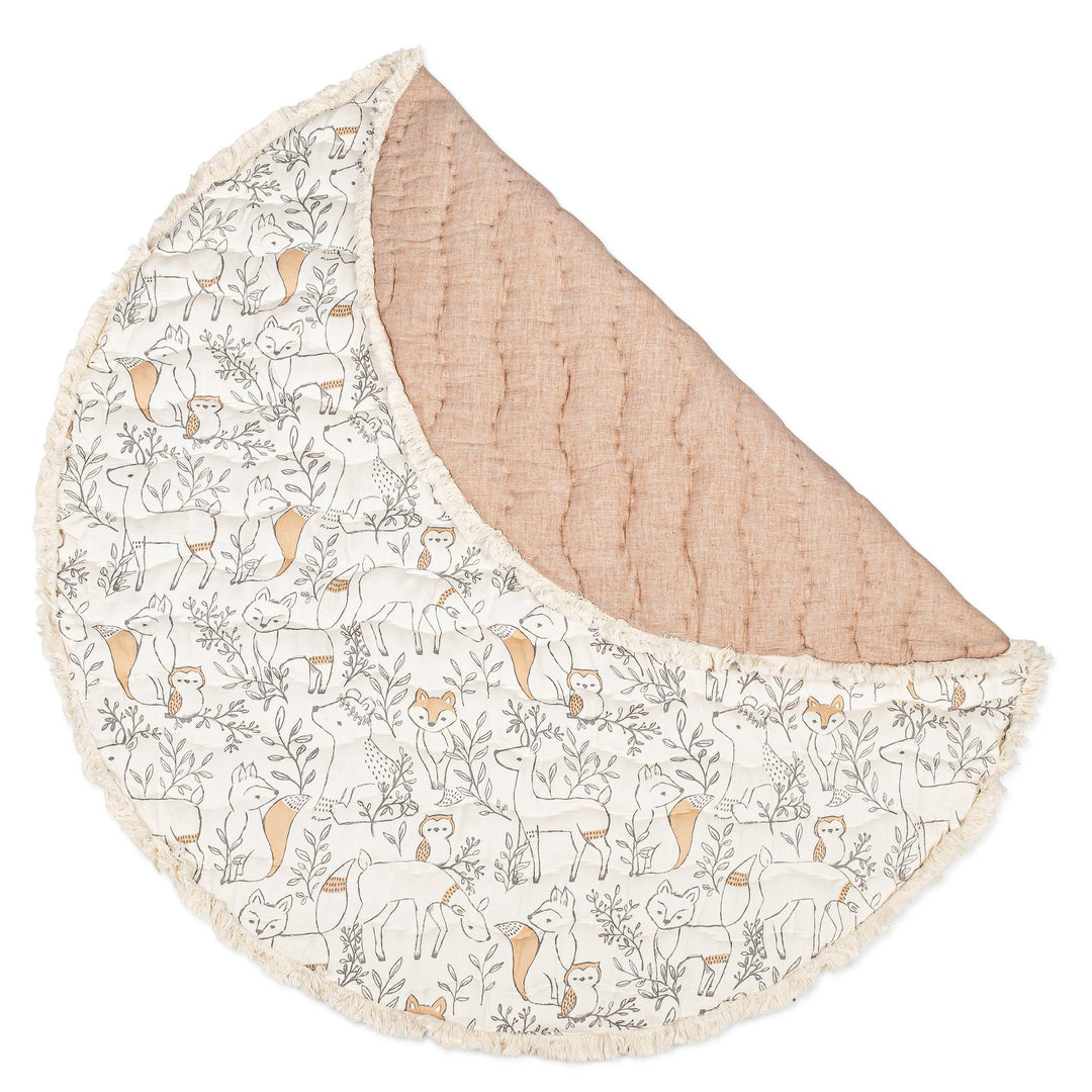 Crane Baby Quilted Playmat - Ezra Woodland
