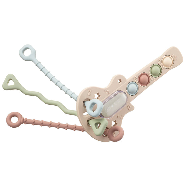 Ali+Oli Guitar-Shaped Sensory Pull & Teether Toy