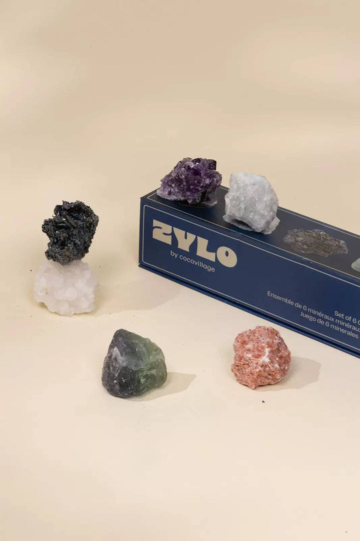 Coco Village Set of 6 collectible Minerals - Mystic Pebbles