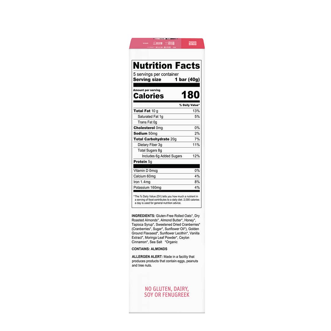 Earth Mama Organic Milkmaid® Lactation Bars - Cranberry Almond