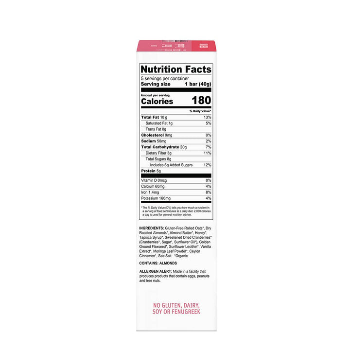 Earth Mama Organic Milkmaid® Lactation Bars - Cranberry Almond