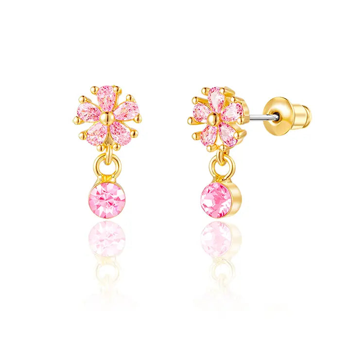 Girl Nation Little Luxe Flower Drop Earrings