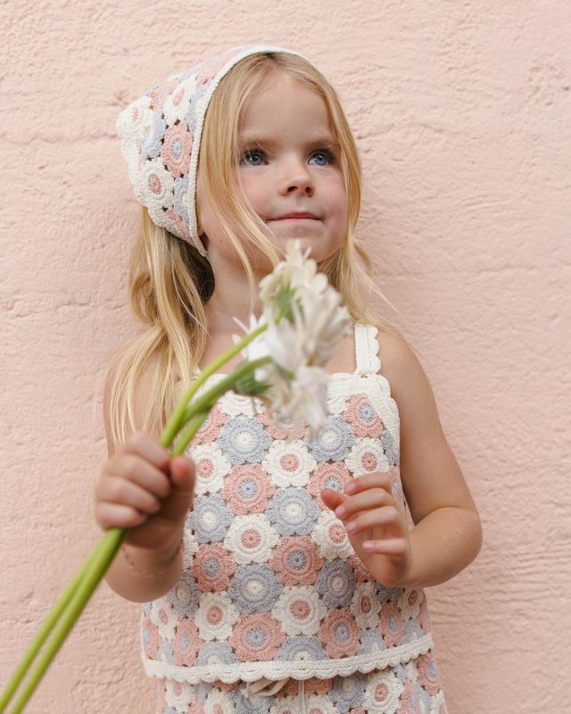 Rylee + Cru Lili Knit Set - Blue, Light Pink, Ivory