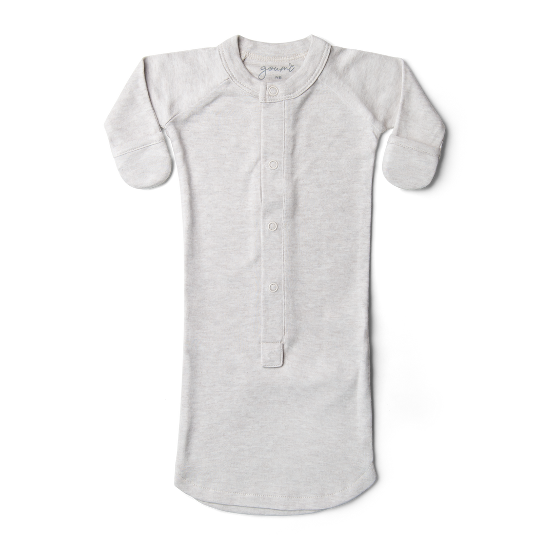 Goumi 24 Hour Convertible Sleeper Baby Gown- Storm Gray