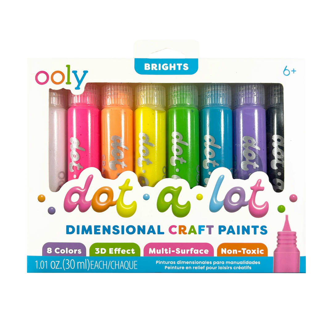 Ooly Dot-A-Lot Dimensional Craft Paint - Bright (Set of 8)