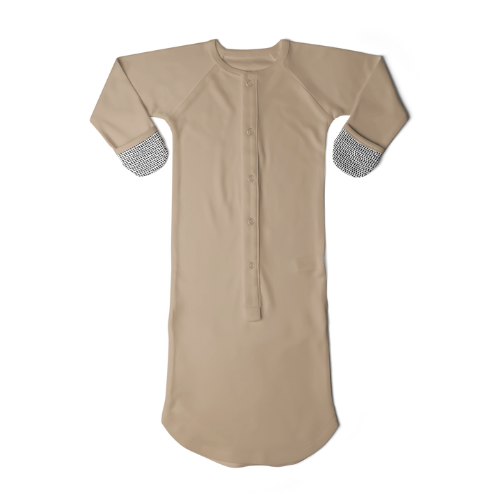 Goumi 24 Hour Convertible Sleeper Baby Gown - Sandstone