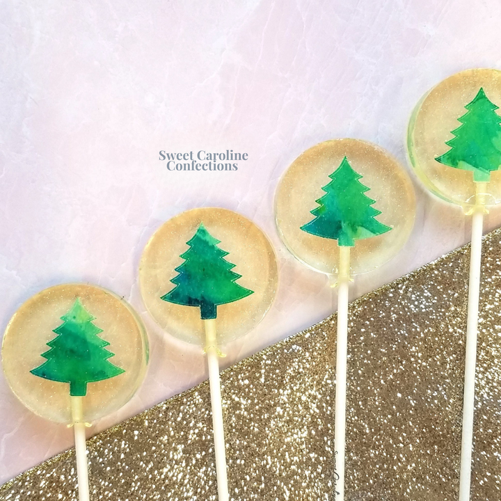 Sweet Caroline Christmas Tree Lollipops - Green Apple Flavor