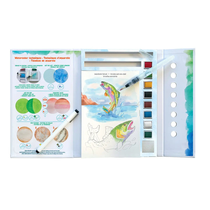 Bright Stripes Watercolor Journal - Fauna
