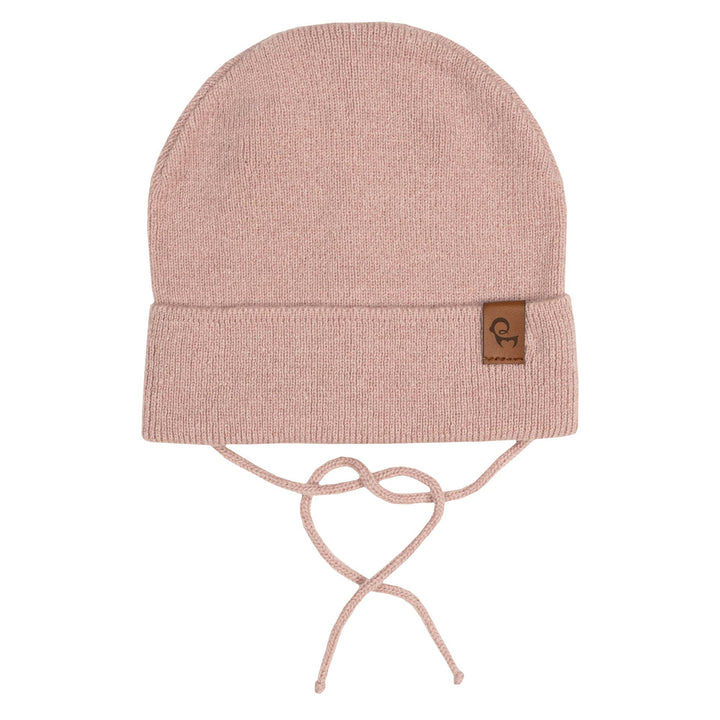 Menique Kids' Knit Baby Beanie with Strings Merino & Cashmere