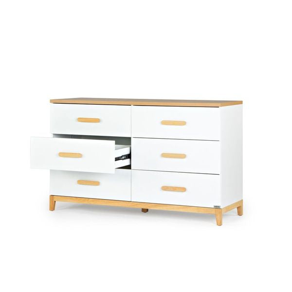 Dadada Lala Big 6-drawer Dresser - White/Red Oak