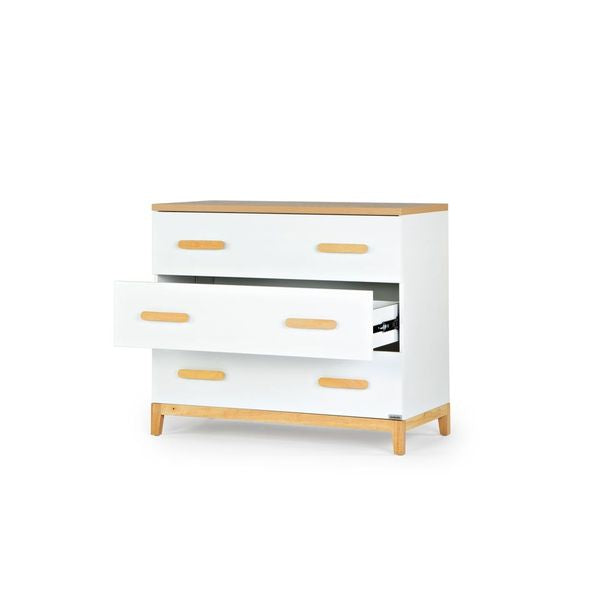 Dadada Lala Little 3-drawer Dresser - White/Red Oak