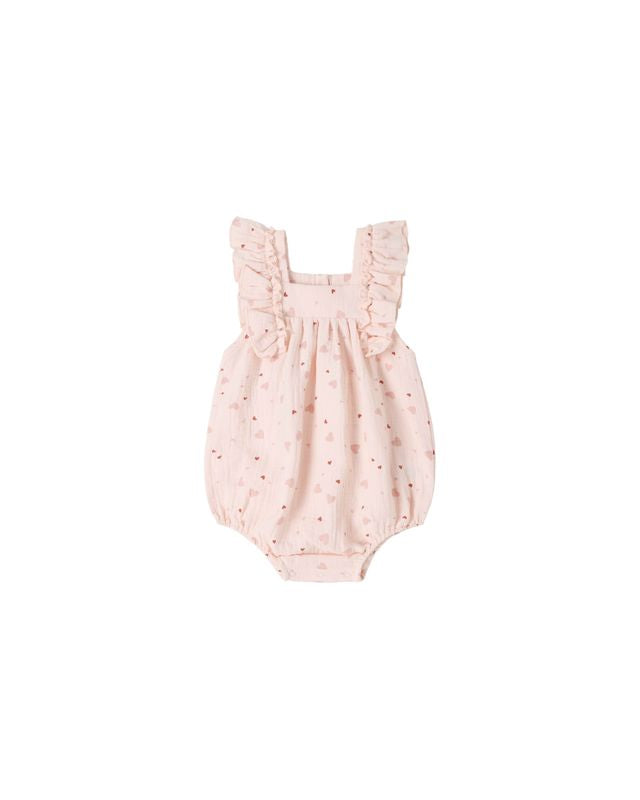 Quincy Mae Maya Romper - Heart Confetti