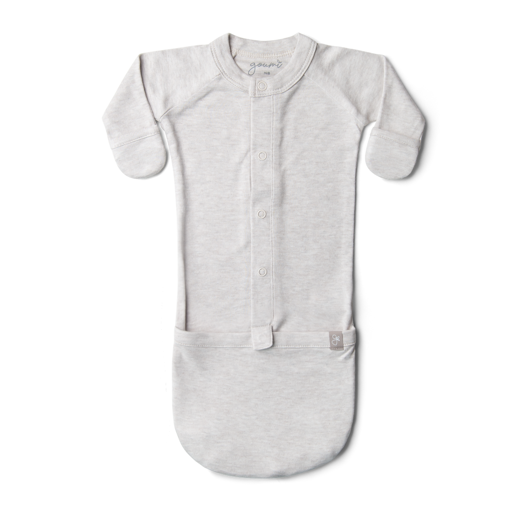Goumi 24 Hour Convertible Sleeper Baby Gown- Storm Gray