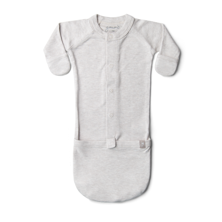 Goumi 24 Hour Convertible Sleeper Baby Gown- Storm Gray