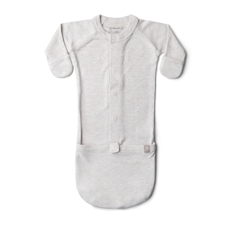 Goumi 24 Hour Convertible Sleeper Baby Gown- Storm Gray