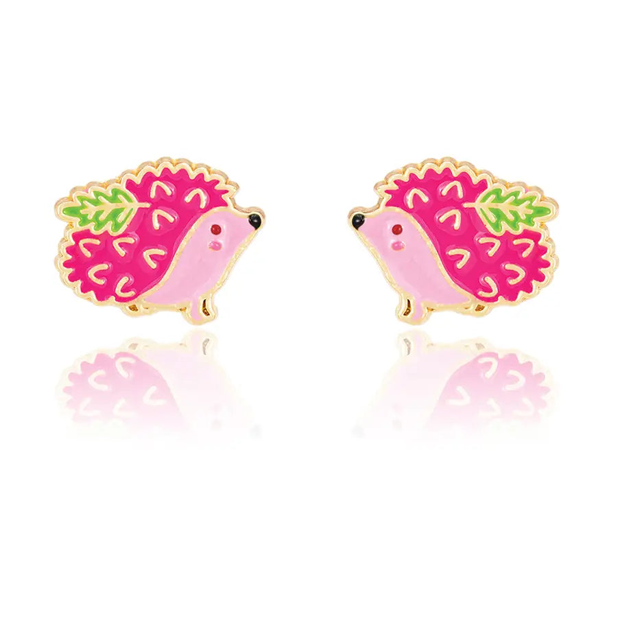 Girl Nation Prickly Pink Hedgehog Cutie Stud Earrings