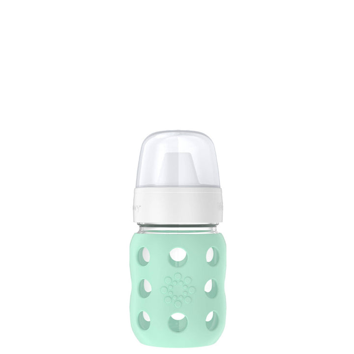 LifeFactory 8oz Glass Baby Bottle with Hard Sippy Spout