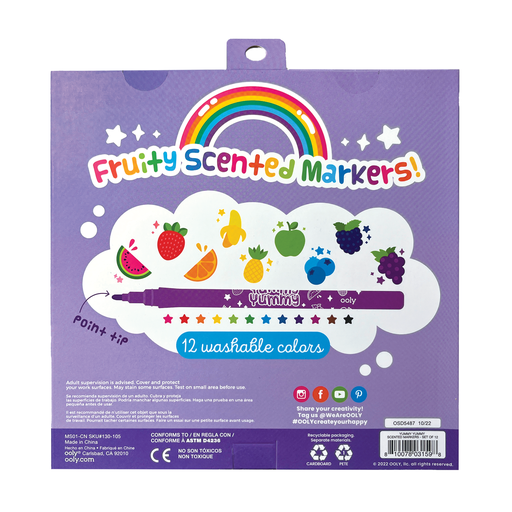 Ooly Yummy Yummy Fruit Scented Markers (Set of 12)
