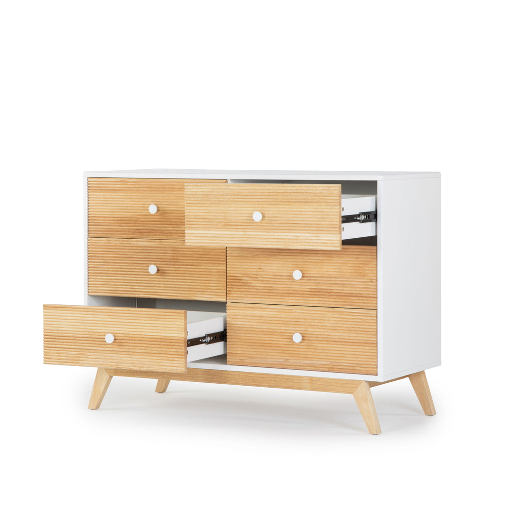 Dadada Merry 6-drawer Dresser - White/Natural