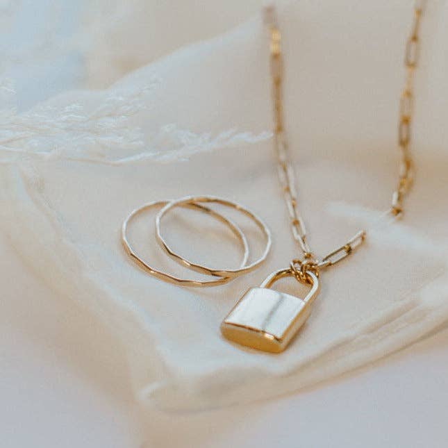 Mauve Jewelry Co. Newport Gold Filled Lock Necklace