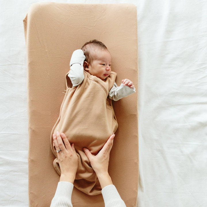 Goumi Viscose + Organic Cotton Changing Pad Cover - Sandstone