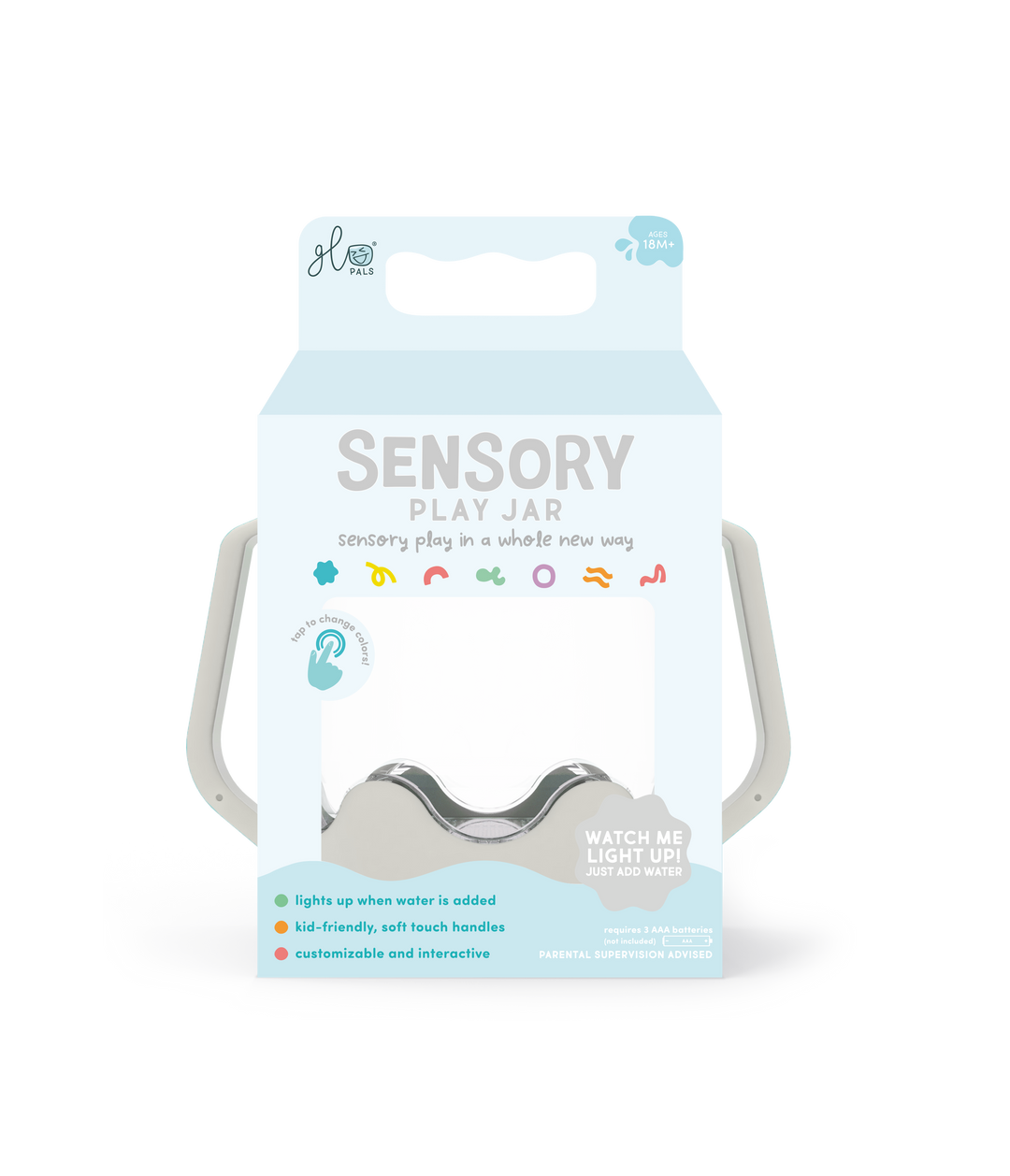 Glo Pals Sensory Play Jar - Cloud Grey