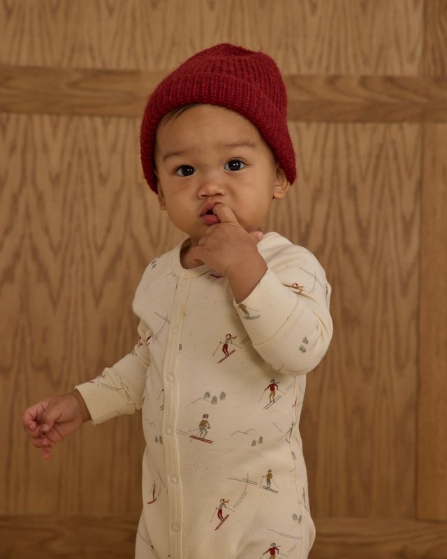 Rylee + Cru Organic Long John Pajamas - Skiers