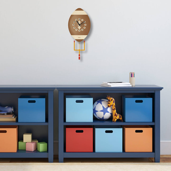 Popclox Football Pendulum Clock - Wood