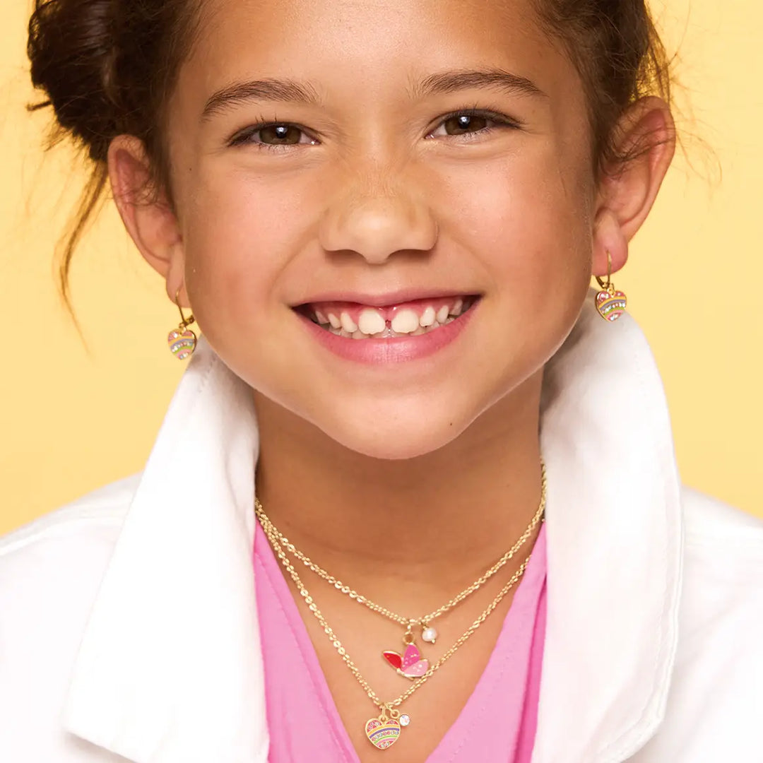 Girl Nation Sweet Petite Necklace- Crystal Rainbow Heart