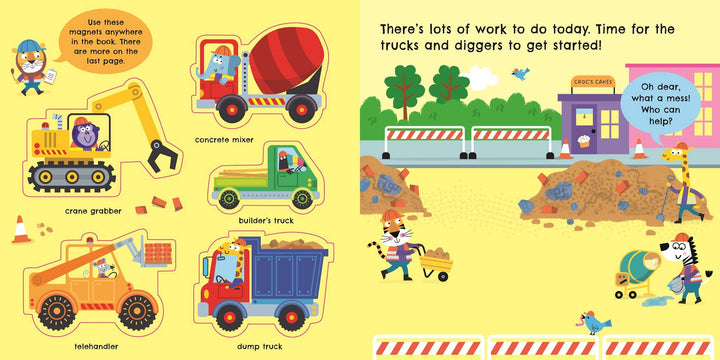 Usborne Trucks and Diggers Magnet Book