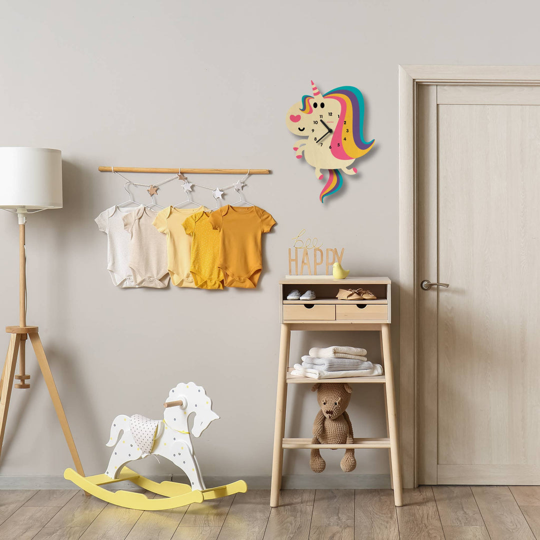 Popclox Unicorn Pendulum Clock - Wood