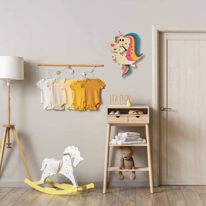 Popclox Unicorn Pendulum Clock - Wood