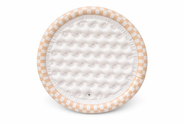 Ali+Oli Two-Ring Inflatable Kiddie Pool - Tan Checkers
