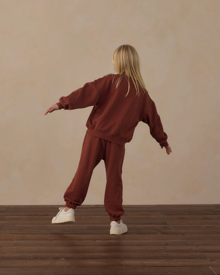 Rylee + Cru Baggy Sweatpant - Brick