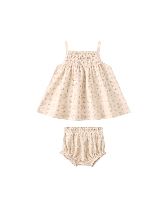 Quincy Mae Smocked Tank + Bloomer Set - Strawberries