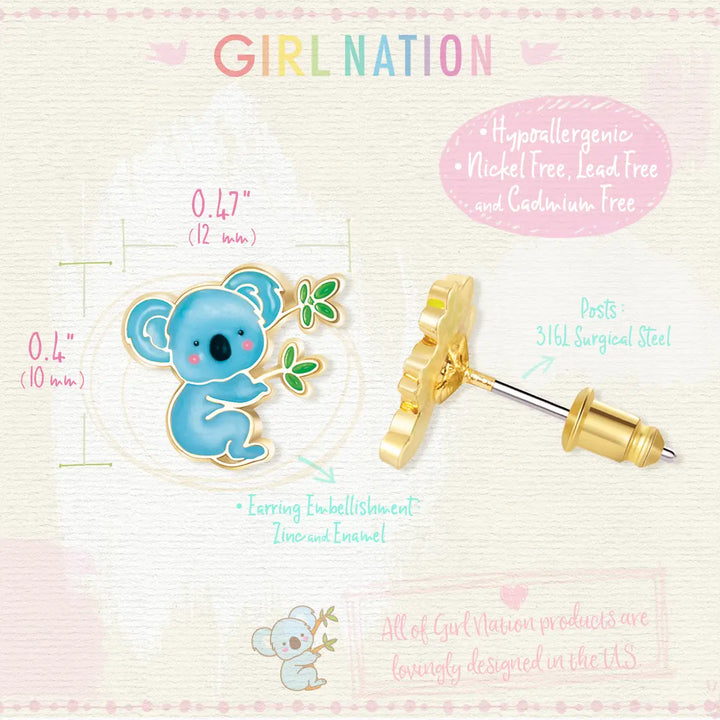 Girl Nation Cutie Koala Cutie Stud Earrings
