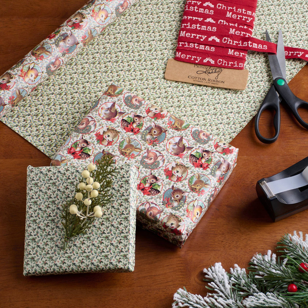 Primitives By Kathy Retro Deer Gift Wrap