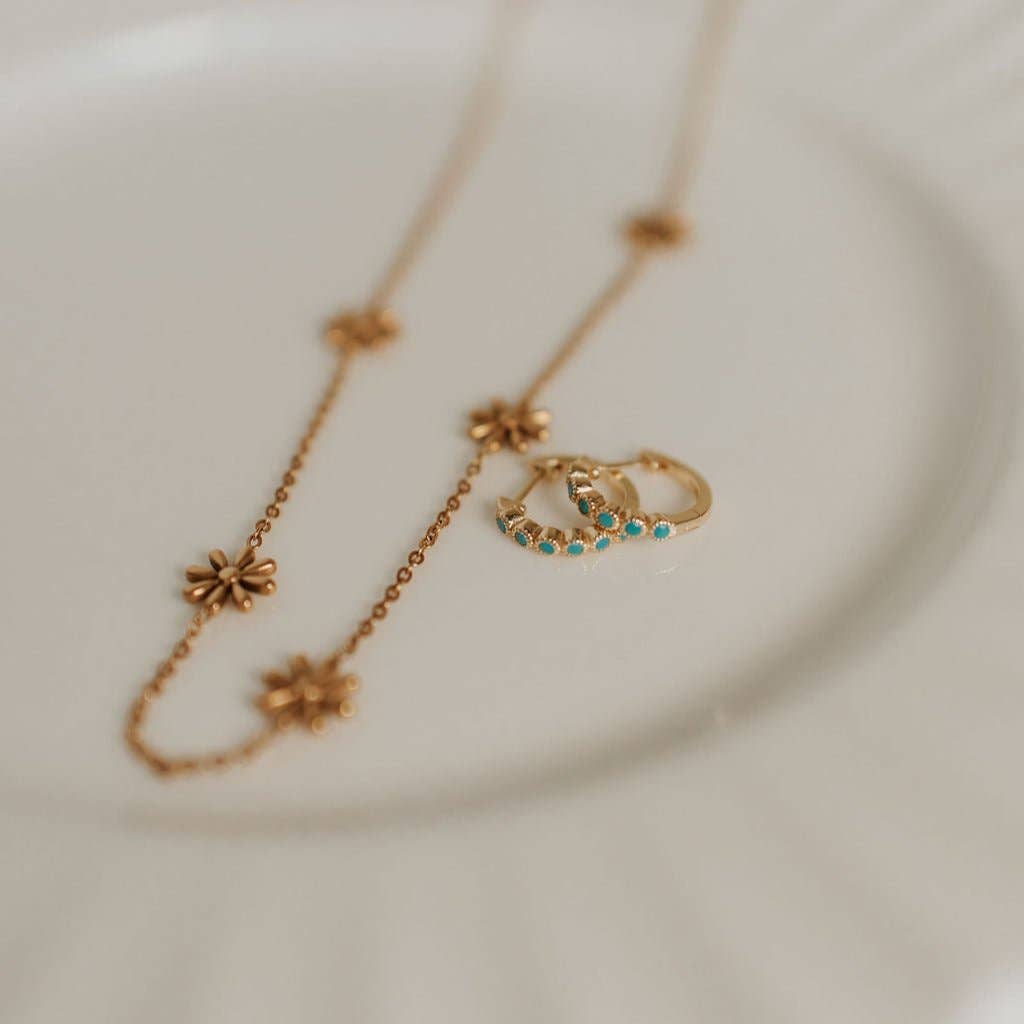 Mauve Jewelry Co Gaby Turquoise Hoops