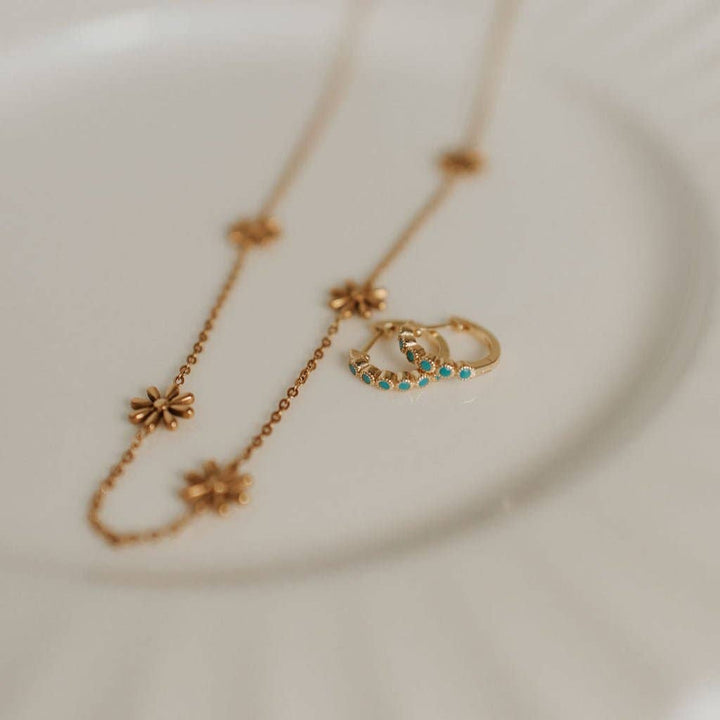Mauve Jewelry Co Gaby Turquoise Hoops